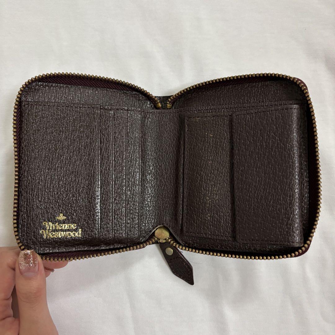 【セール】 Vivienne 黒/ワイン 二つ折り財布 Westwood 小物