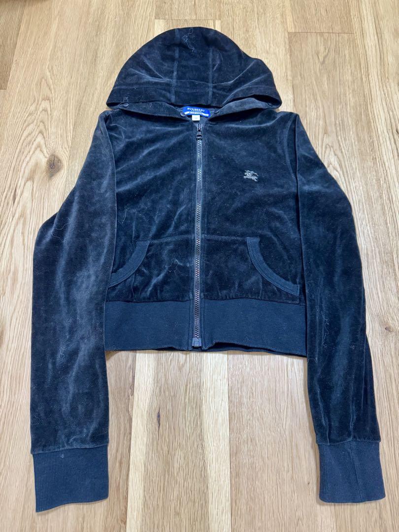 ♡BURBERRY BLUE LABEL♡激カワミニ丈ベロアパーカー - メルカリ