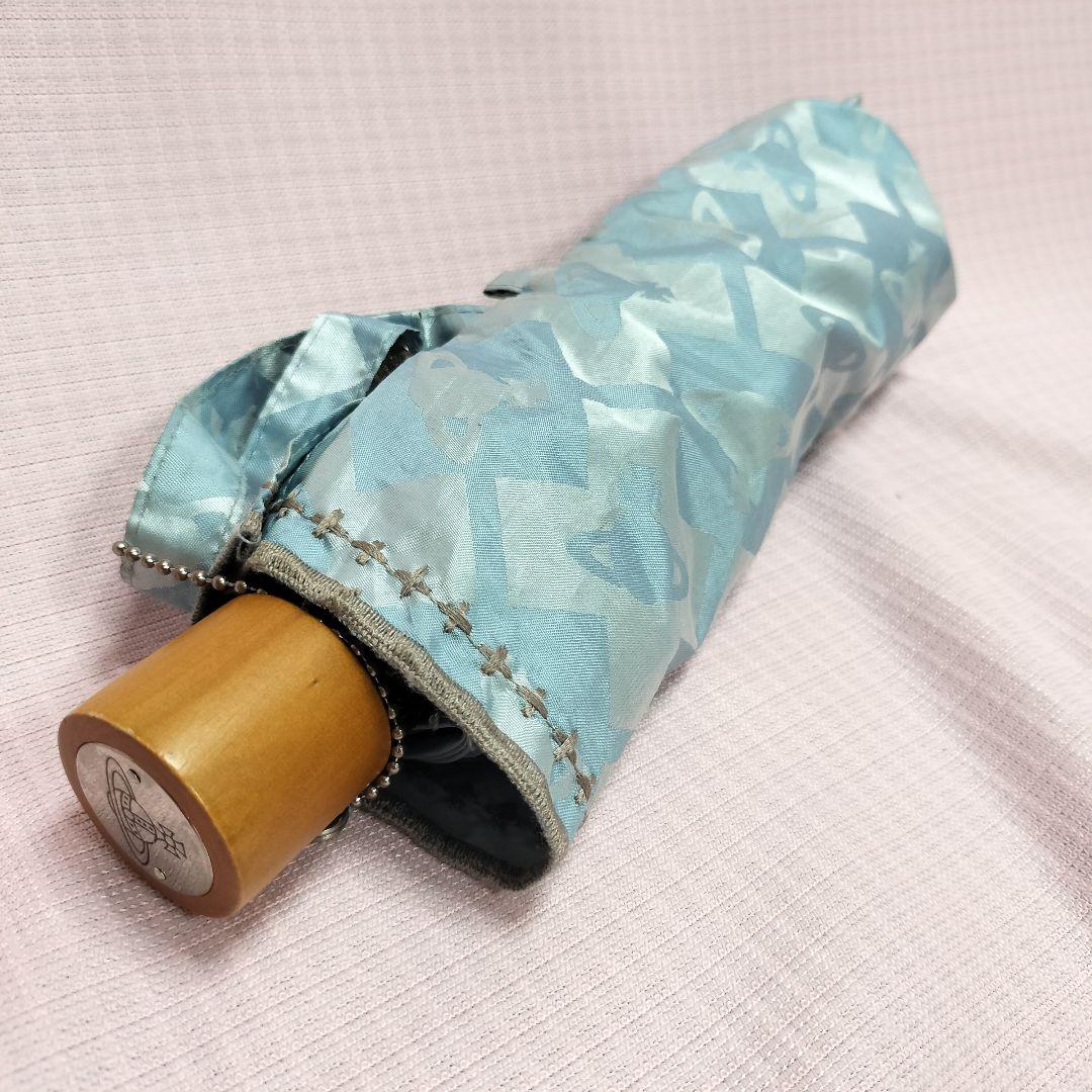 美品✨Vivienne Westwood 折り畳み傘 ブルー 晴雨兼用 バンブー