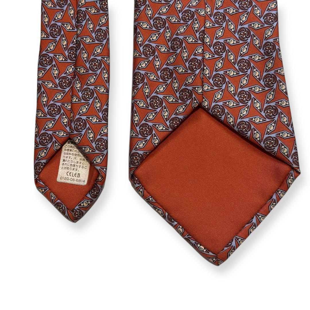 HERMES オレンジ パターン ネクタイ 楽天市場】HERMES エルメス ネクタイ オレンジ系 □□ USED-S