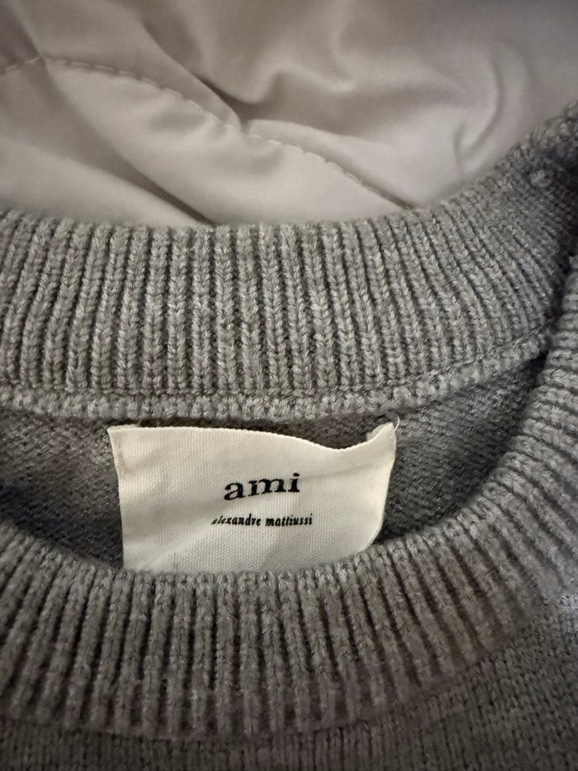 ami グレー クルーネックセーター ami グレー クルーネックセーター