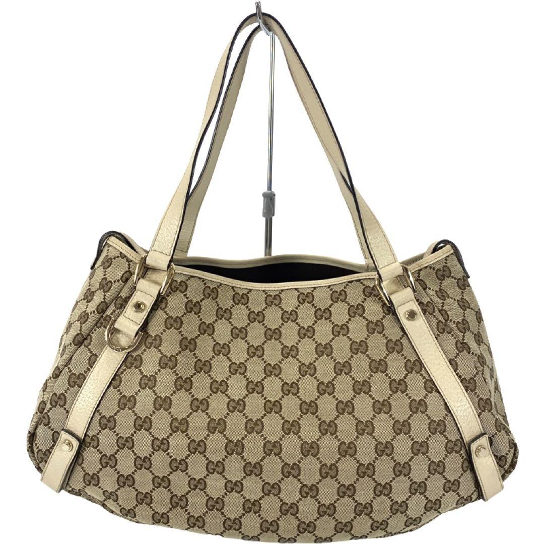 GUCCI ショルダーバッグ アビー GGキャンバス ベージュ 型番130736