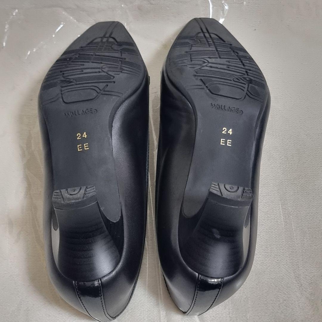 Pedala ペダラ パンプス ヒール 黒 タッセル 24㎝EE