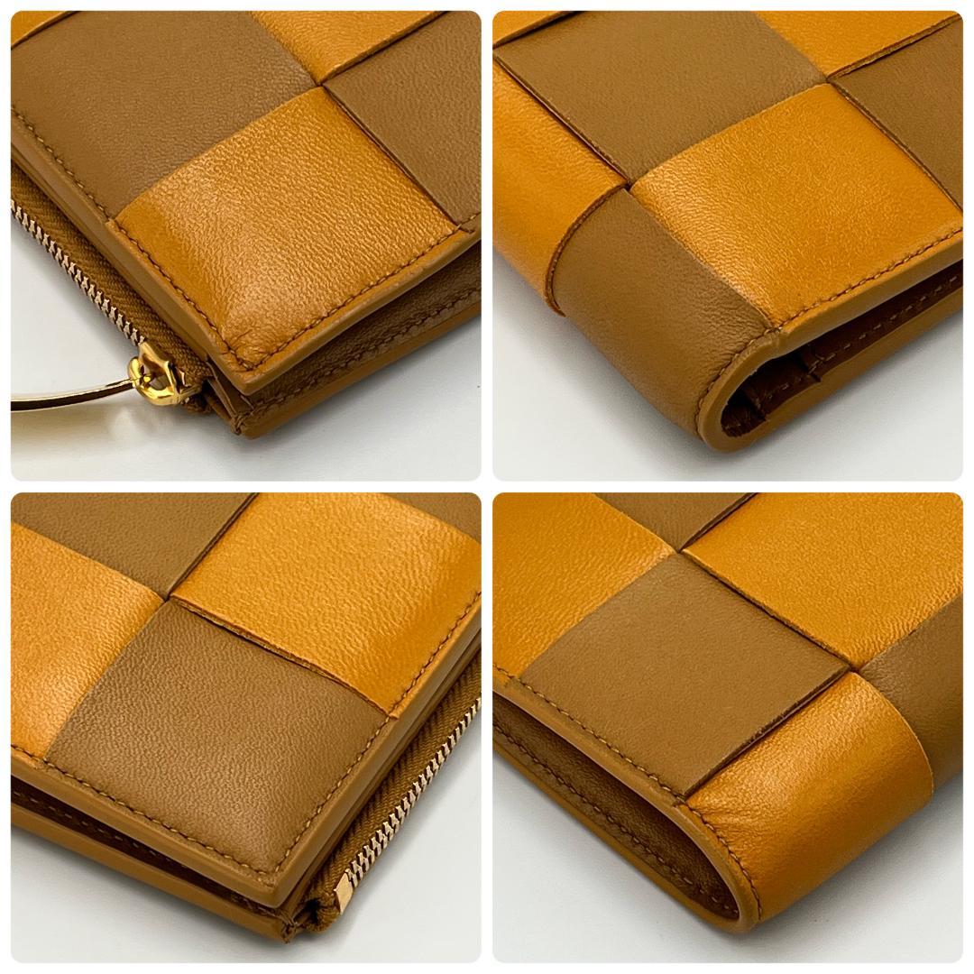 【極美品】BOTTEGA VENETA カセット ミディアム 二つ折り財布 茶