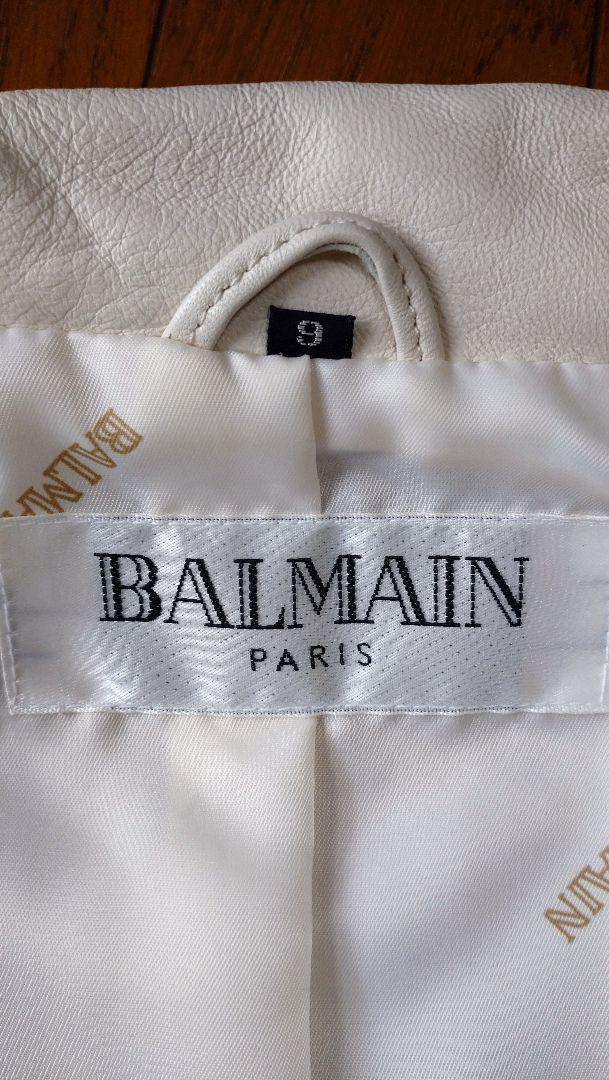 最も優遇 PARIS BALMAIN 羊革 ライダース ジャケット 白系 ジャケット・アウター