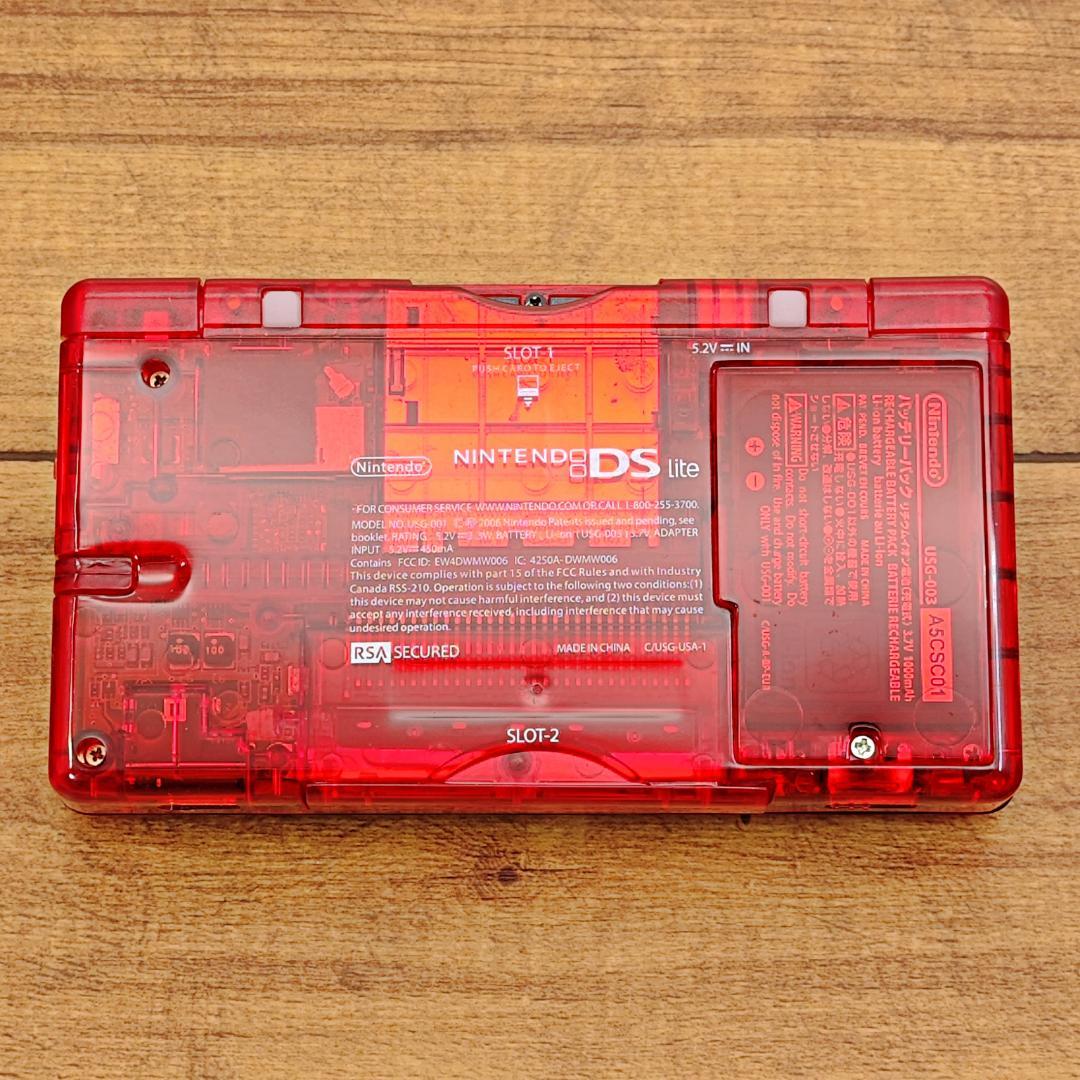 【超美品・分解整備済み✨️】カスタム DS Lite クリアレッド 本体 J40 【超美品・分解整備済み✨️】カスタム DS Lite クリアレッド 本体 J40