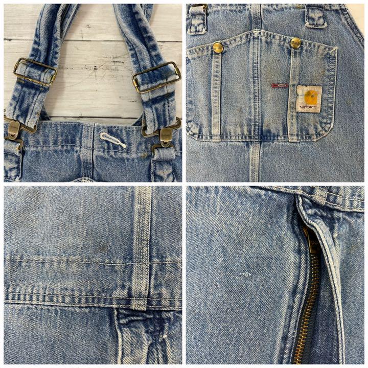 低価国産 90s サロペット オーバーオール 44×32 rLR2A-m58482183003 カーハート メキシコ製 デニム 定番即納