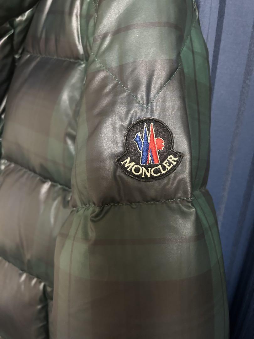 MONCLER ダウンジャケット　コンブルーダークグリーンチェック