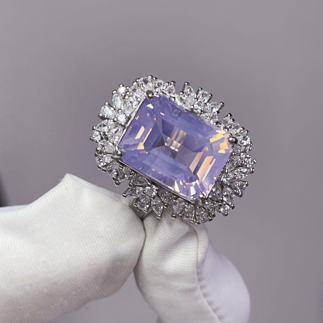 贅沢大粒！シラーきれい♡8ct♡極上天然無処理スコロライトS925リング