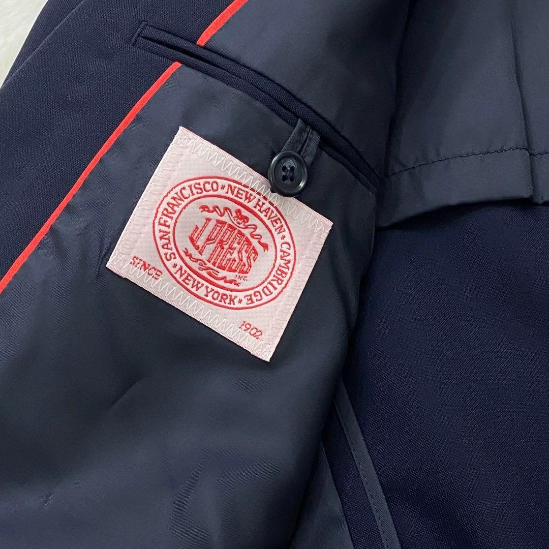 極美品】2XLサイズ J.PRESS 金ボタン パイピング赤 紺ブレ