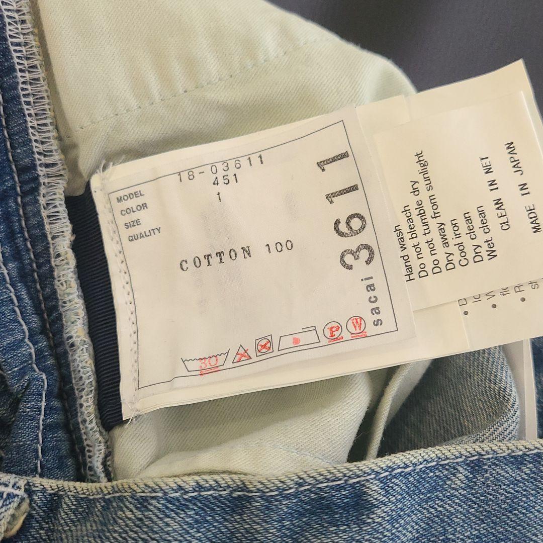 新品 デニム ジップ ペプラム フリル dVa85-m58495515247 値札付き Sacai スカート 代引不可