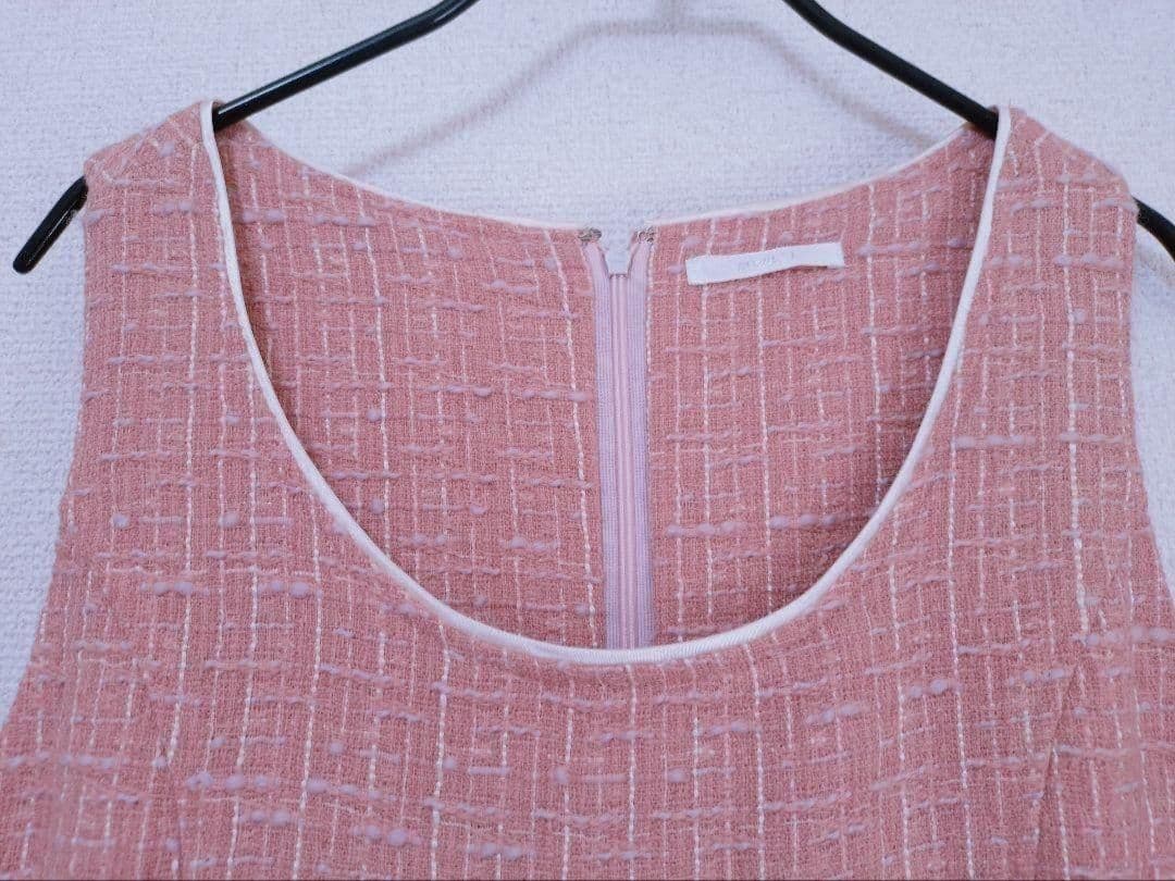 令嬢 フレンチガーリー ツイードジャンスカ ピンクベージュ Mサイズ