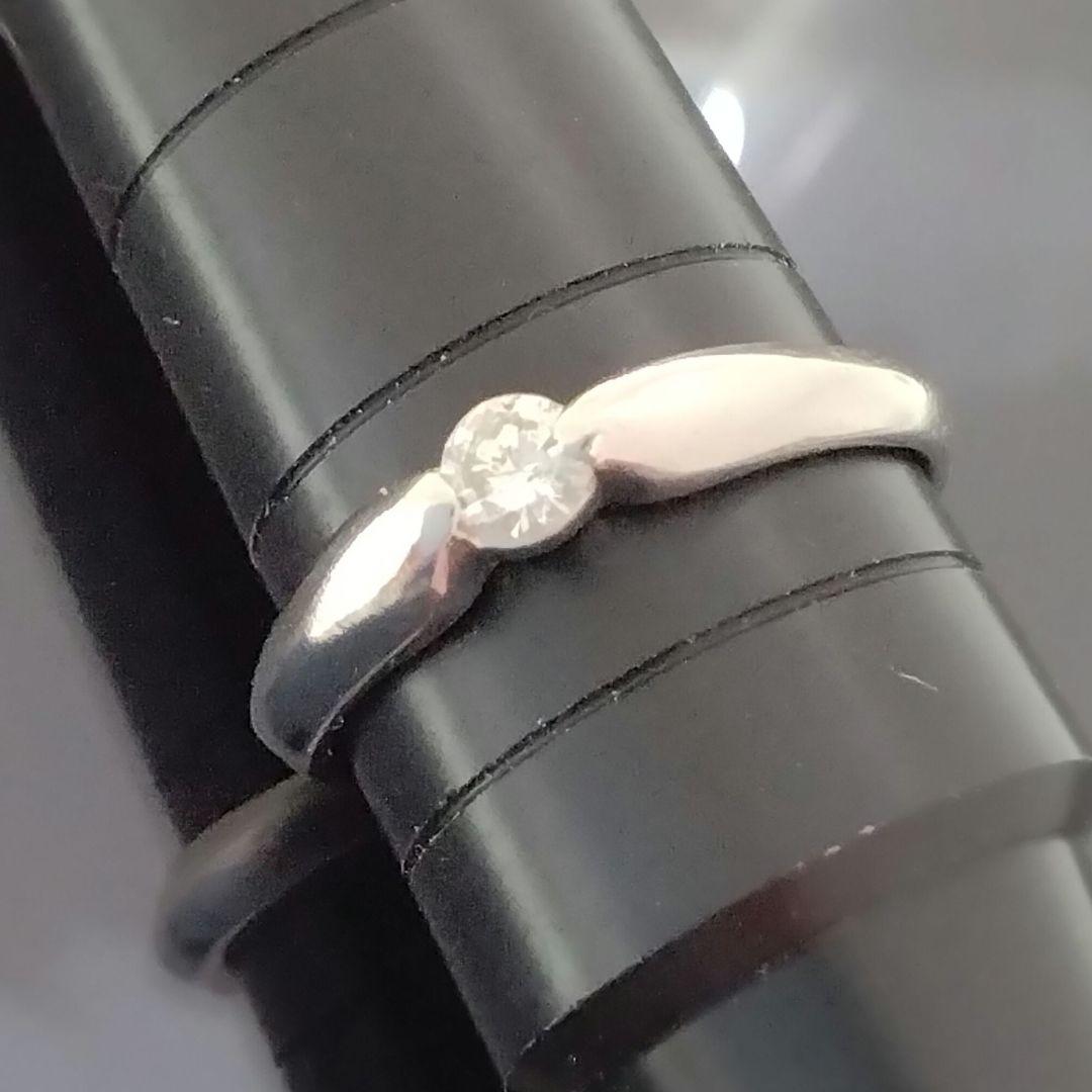 Pt900✨ダイヤ0.096ct ✨ピンキーリング✨4.5号✨シンプル素敵リング