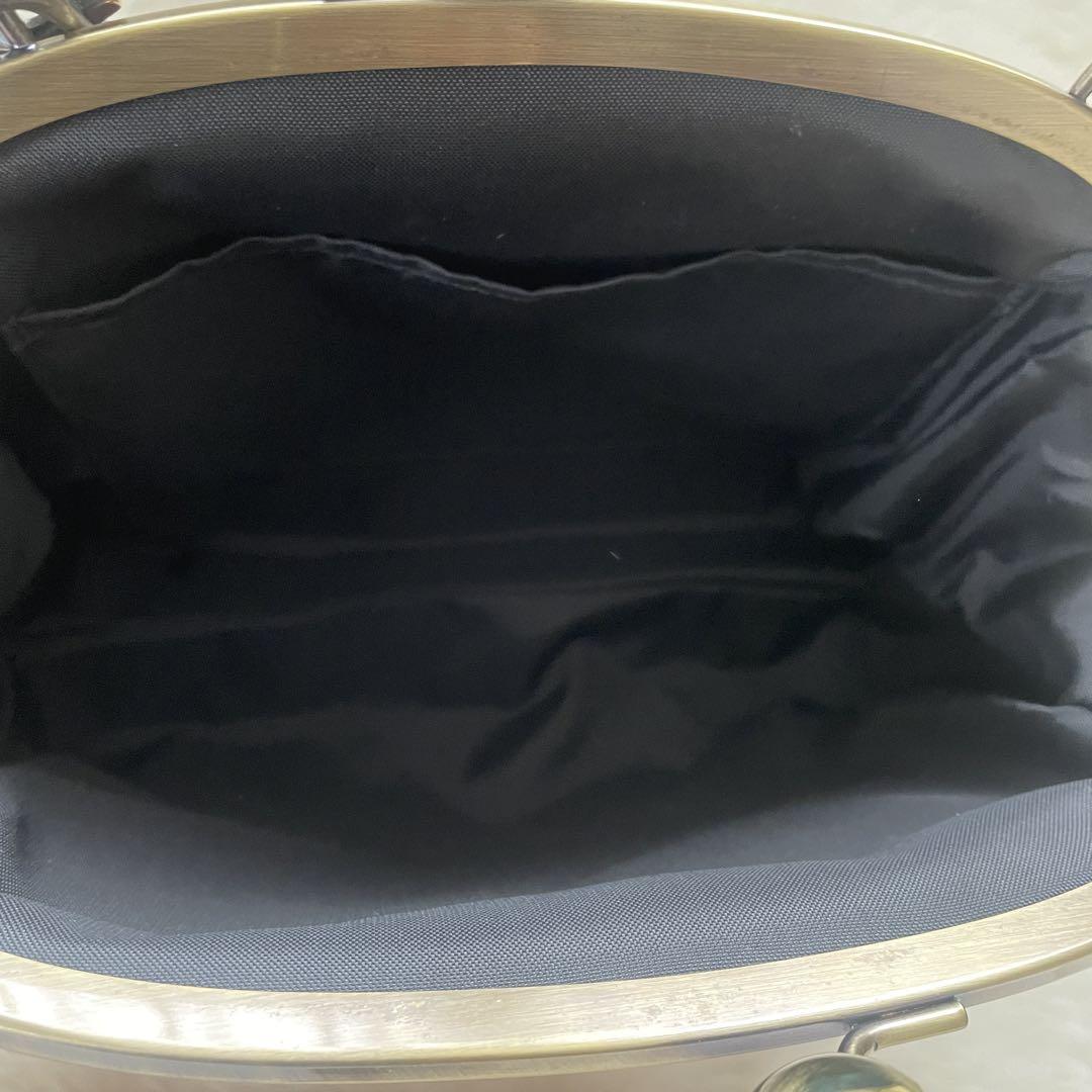 ワールド オンラインストア AYANOKOJI BLACK がま口ショルダーバッグ バーガンディ LABEL バッグ