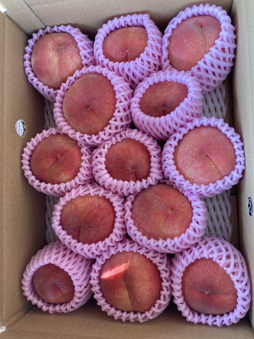 25.福島産 朝採り完熟硬め桃 箱込み10kg 家庭用　常温発送 17.早勝ち福島産朝採り硬め桃 箱込み約2.5kg訳あり家庭用玉数お