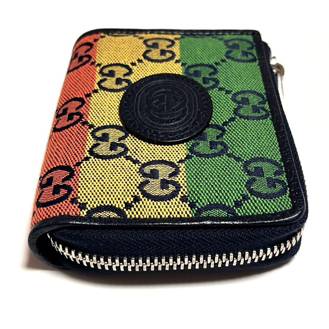【極美品】GUCCI GGキャンバス コンパクトウォレット GUCCI 本物 グッチ GGキャンバス 二つ折り 折財布 コンパクト
