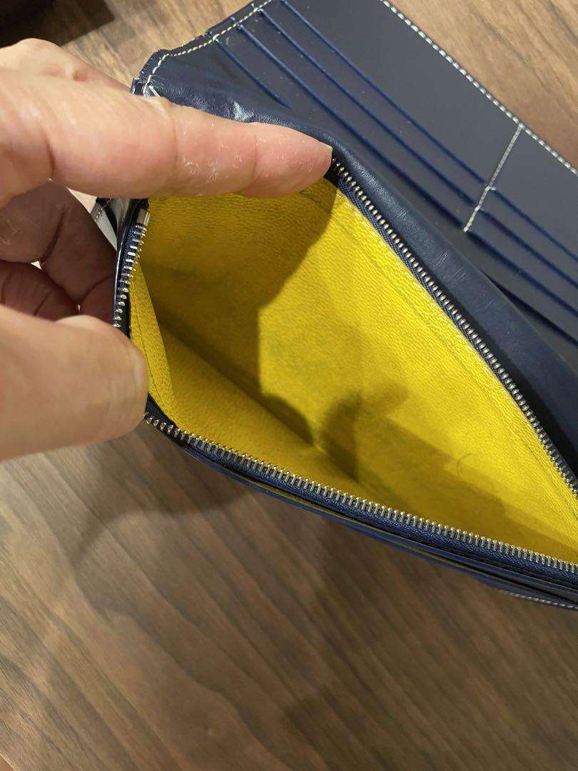 在庫少★送料込【GOYARD】Saint Florentin二つ折り 財布ネイビー Goyard 二つ折り財布 緑色