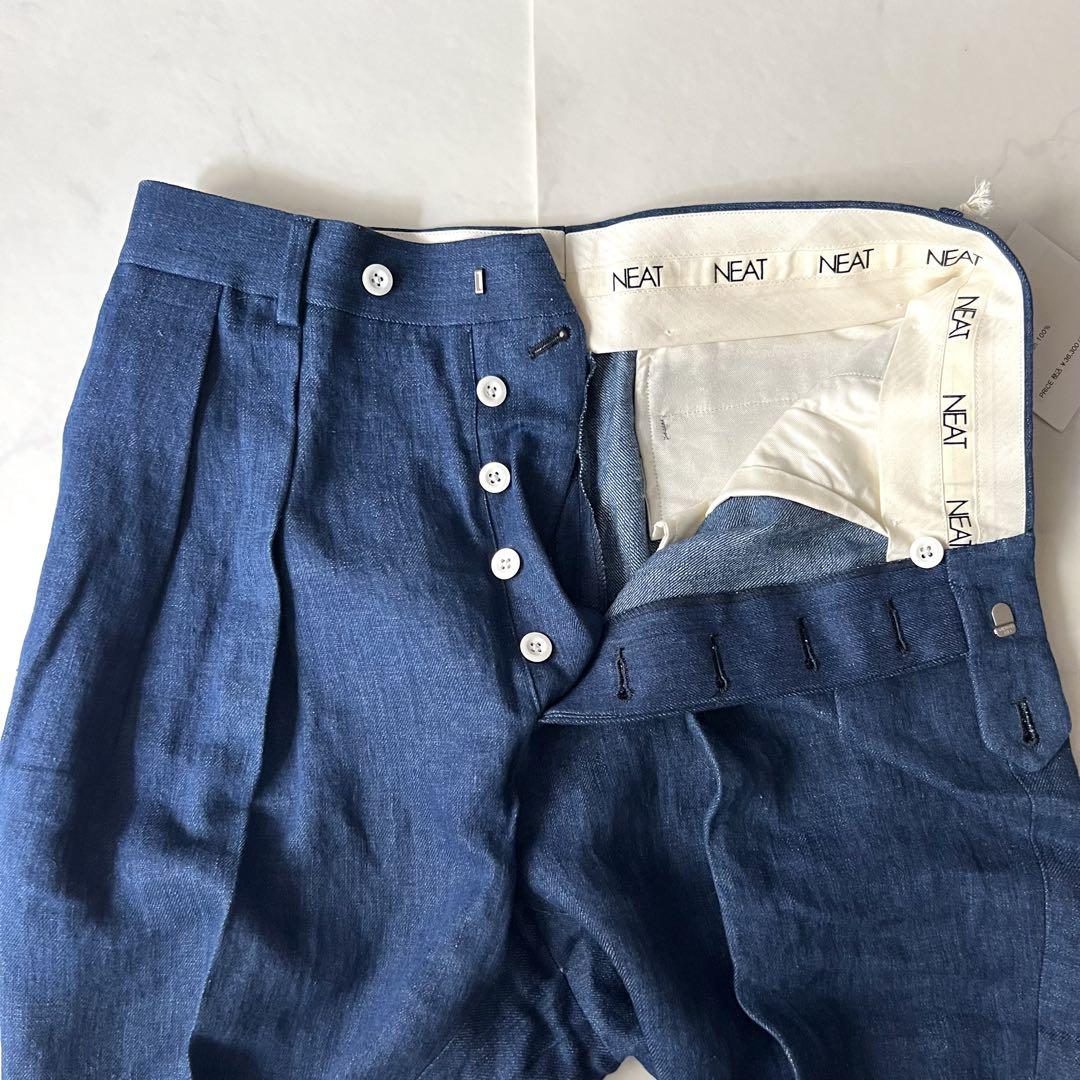 未使用品 NEAT パンツ スラックス センタープレス リネン