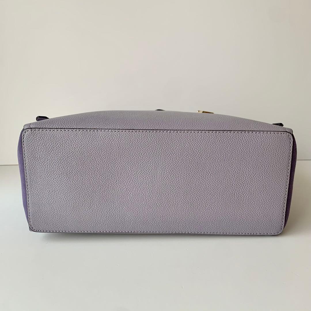 【マイケルコース】トートバッグ パープル スエード ハンドバッグ A4収納可能 【マイケルコース】トートバッグ パープル スエード ハンドバッグ A4収納可能