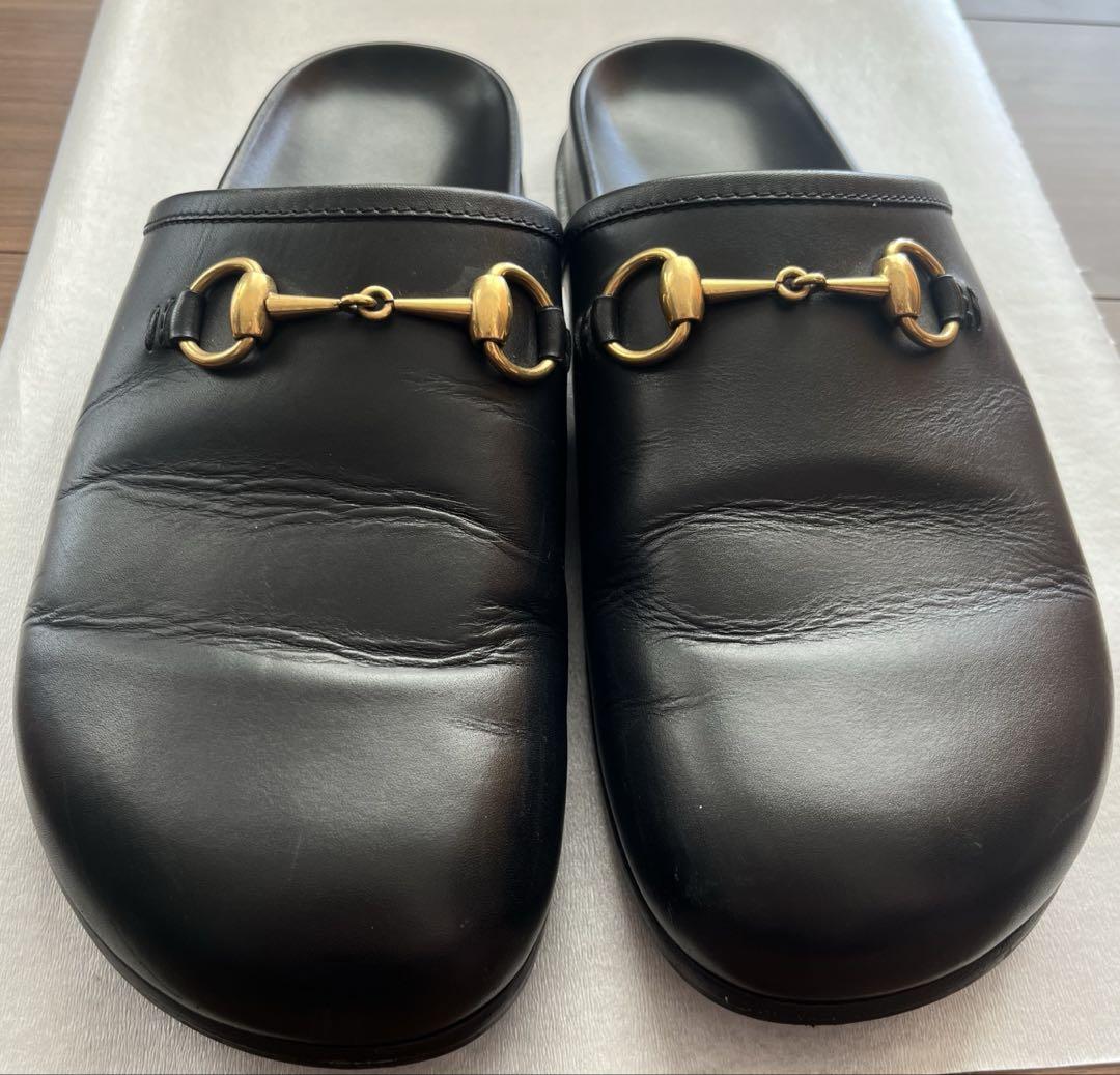 ☆GUCCI グッチ ホースビットレザーサンダル メンズ サイズ8