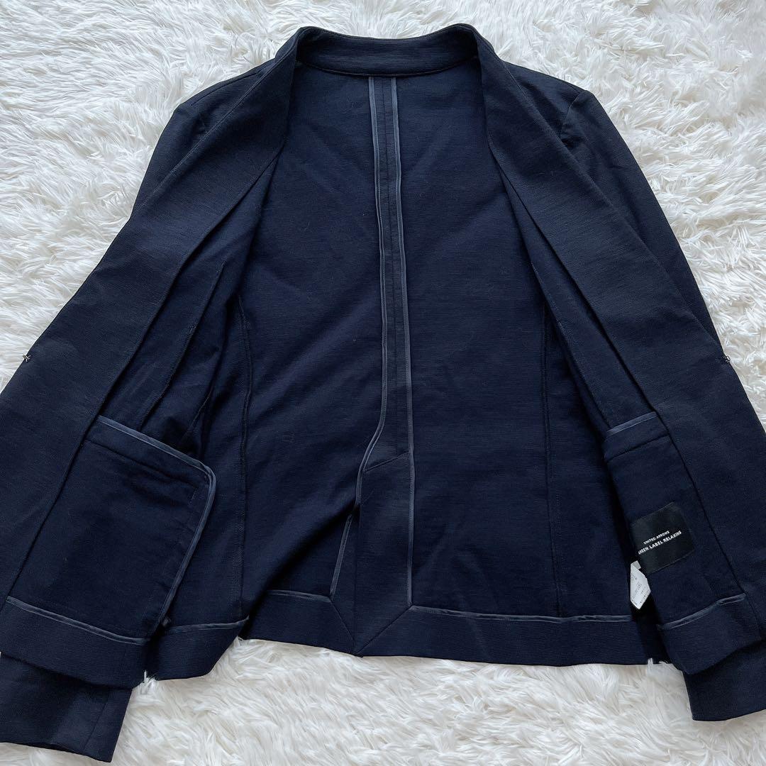 美品✨グリーンレーベルリラクシング ママスーツ 自宅で洗える ノーカラー 紺 L