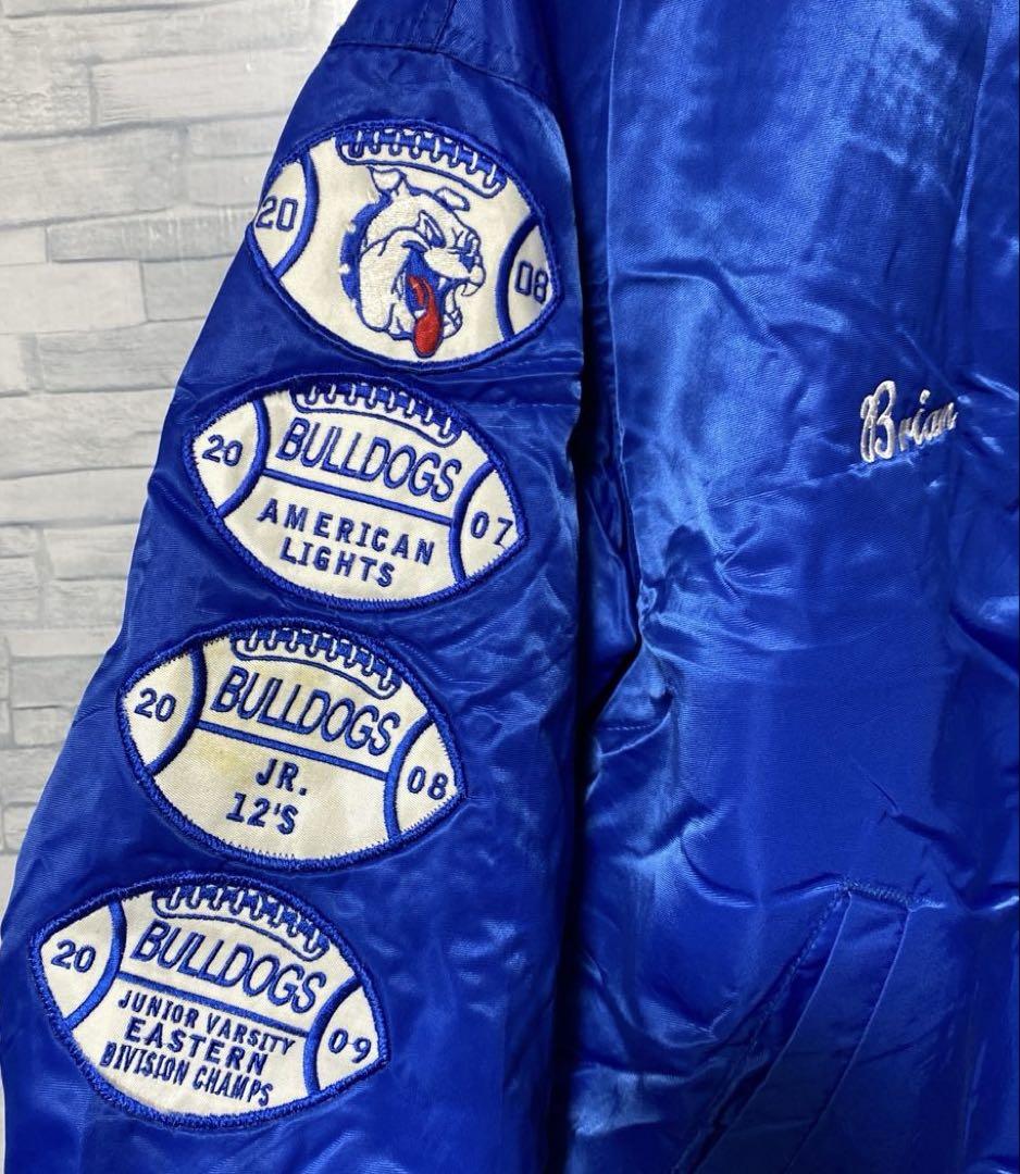 GAME スタジャン 刺繍 アメリカ製 BULLDOGS FOOTBALL M メンズ