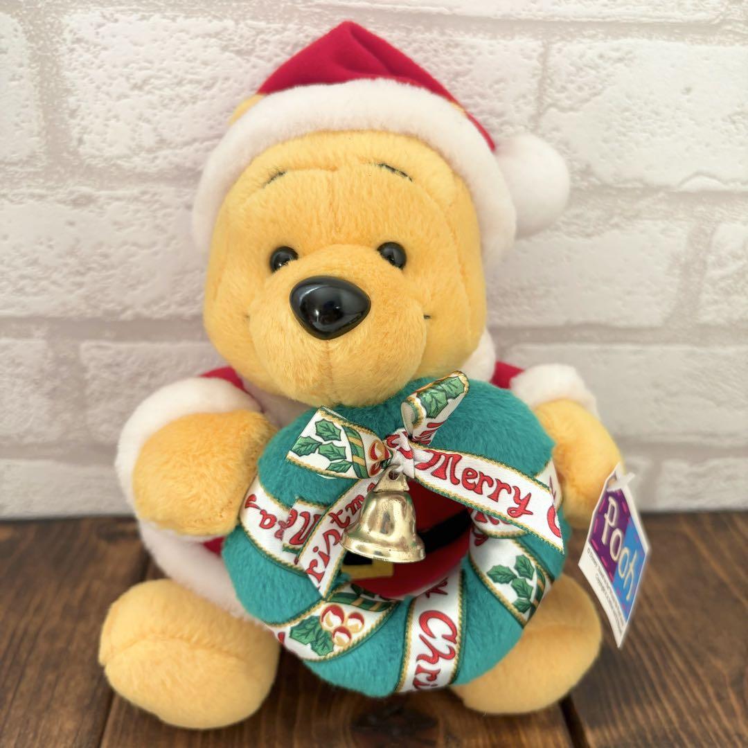 くまのプーさん　ぬいぐるみ　レトロ　サンアンドスター　サンタクロース　クリスマス 未使用 X'mas サンタクロース プーさん ぬいぐるみ クリスマス