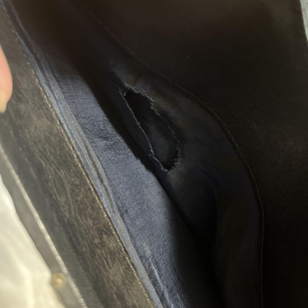 本革 メッシュ ハンドバッグ ブラック