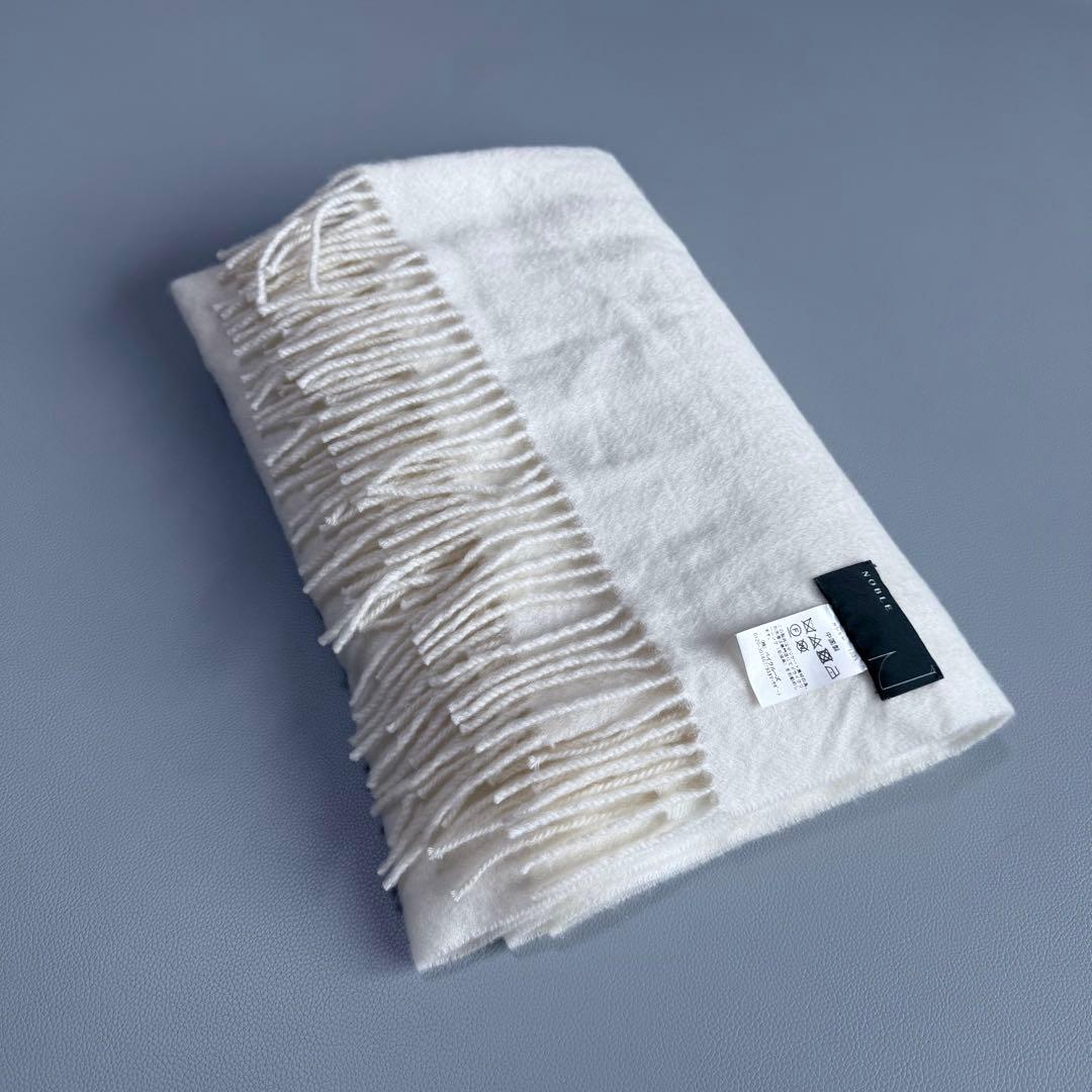 ノーブル カシミヤ 100% ストール マフラー 大判 ホワイト ノーブル カシミヤ 100% ストール マフラー 大判 ホワイト