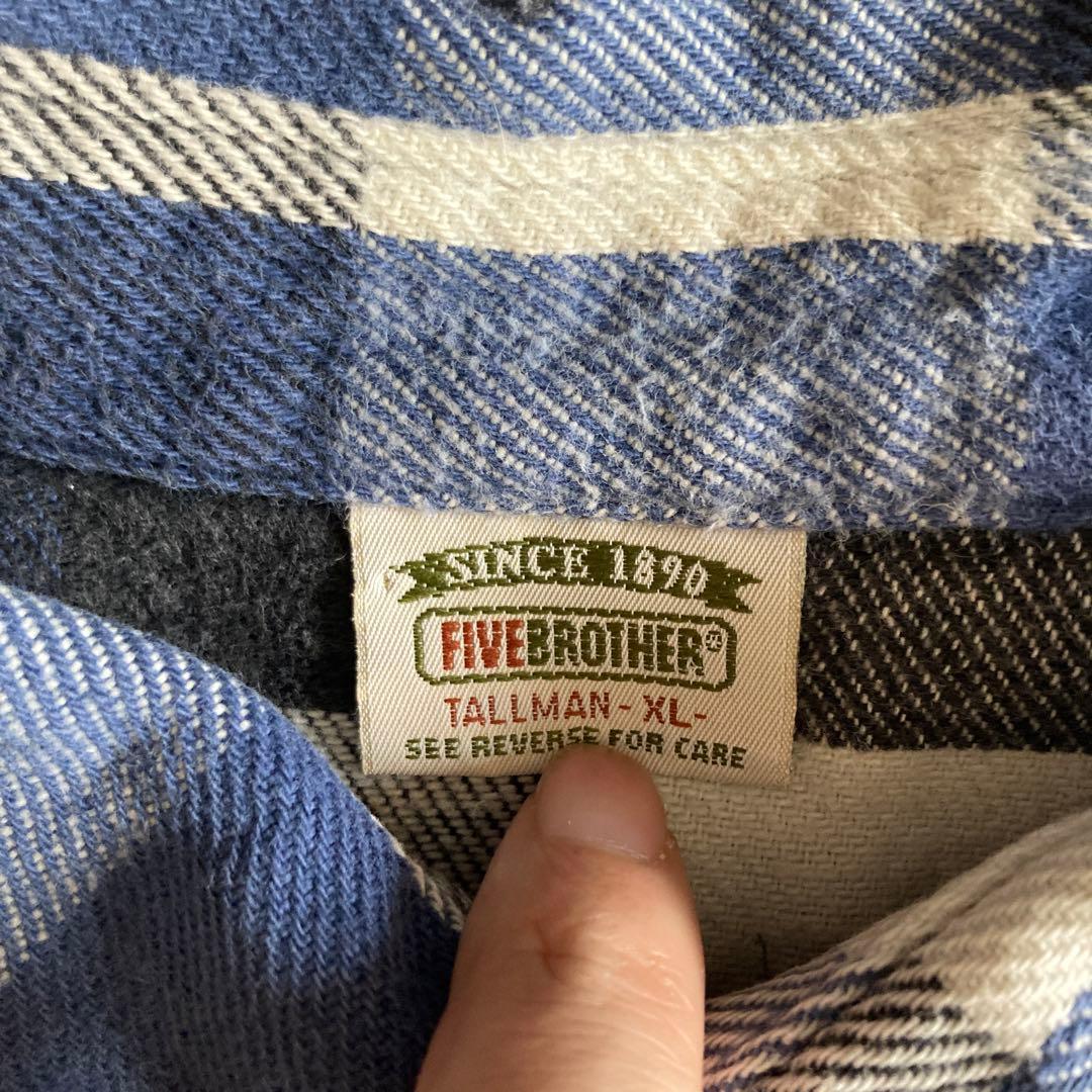 【好配色】ビンテージ ファイブブラザー ネルシャツ 90s Y2K 【好配色】ビンテージ ファイブブラザー ネルシャツ 90s Y2K