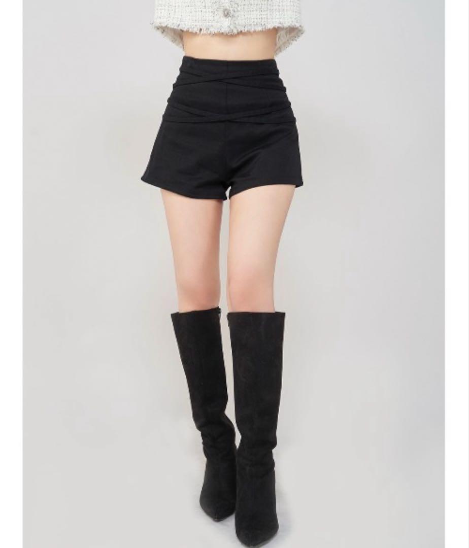 darich ダブルクロスベルトショートパンツ BLK/S