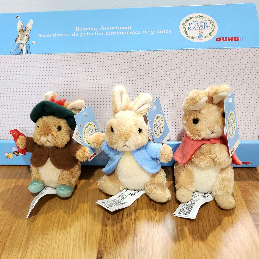 GUND ピーターラビット 手のひらサイズのぬいぐるみ 3点セット