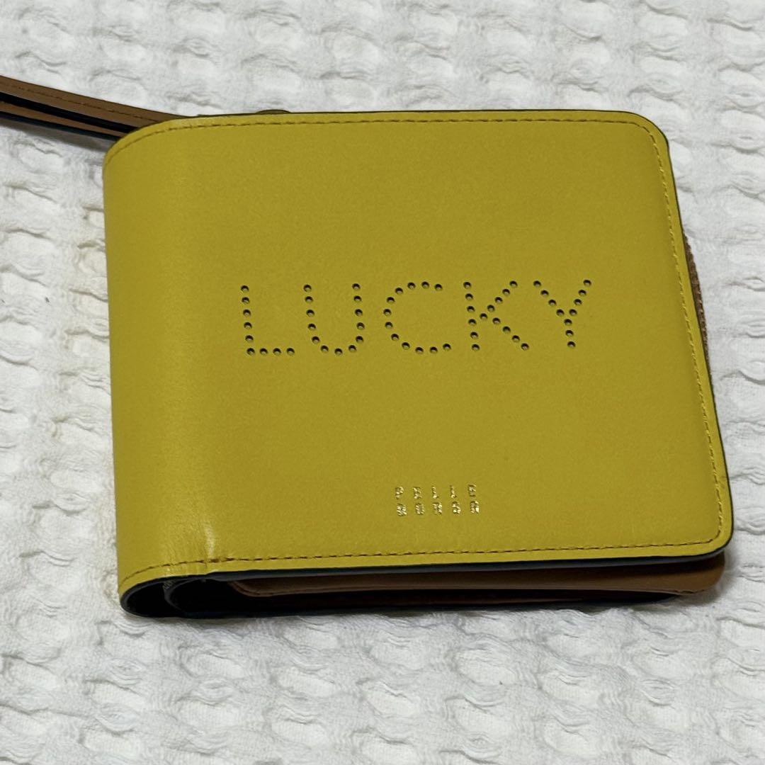 人気完売品　ペレボルサ PELLE BORSA LUCKY イエロー 二折財布