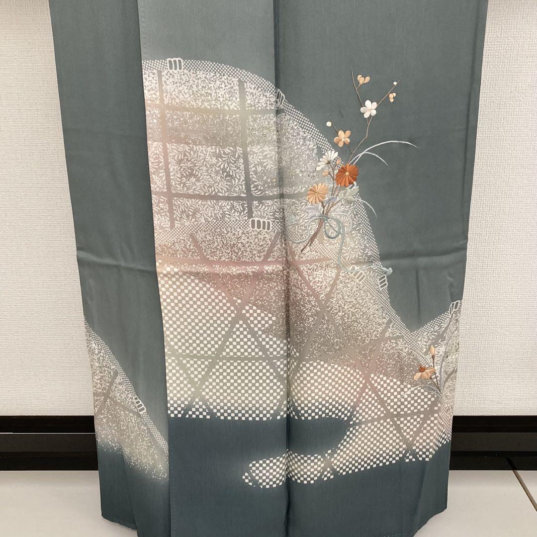 刺繍 籠目 金彩 美しい染め 素敵なデザイン 付下げ 訪問着 正絹 T-5063