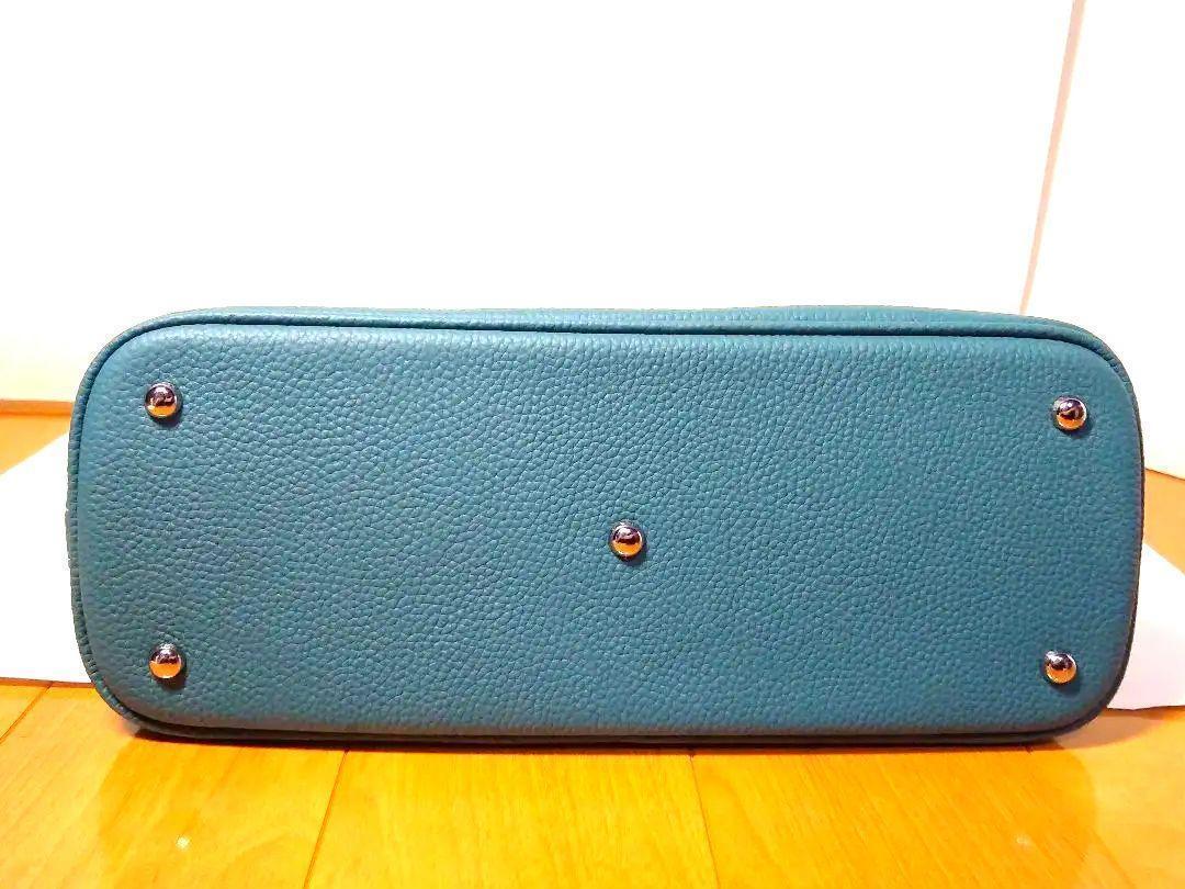 【新品・未使用】トゴレザー ブガッティバッグ ハンドバッグ 2way ターコイズ