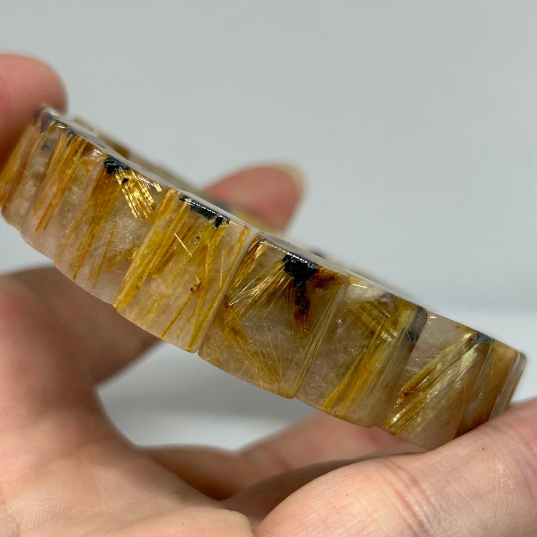 171 バングル ゴールド タイチン ルチル クォーツ ヘマタイト