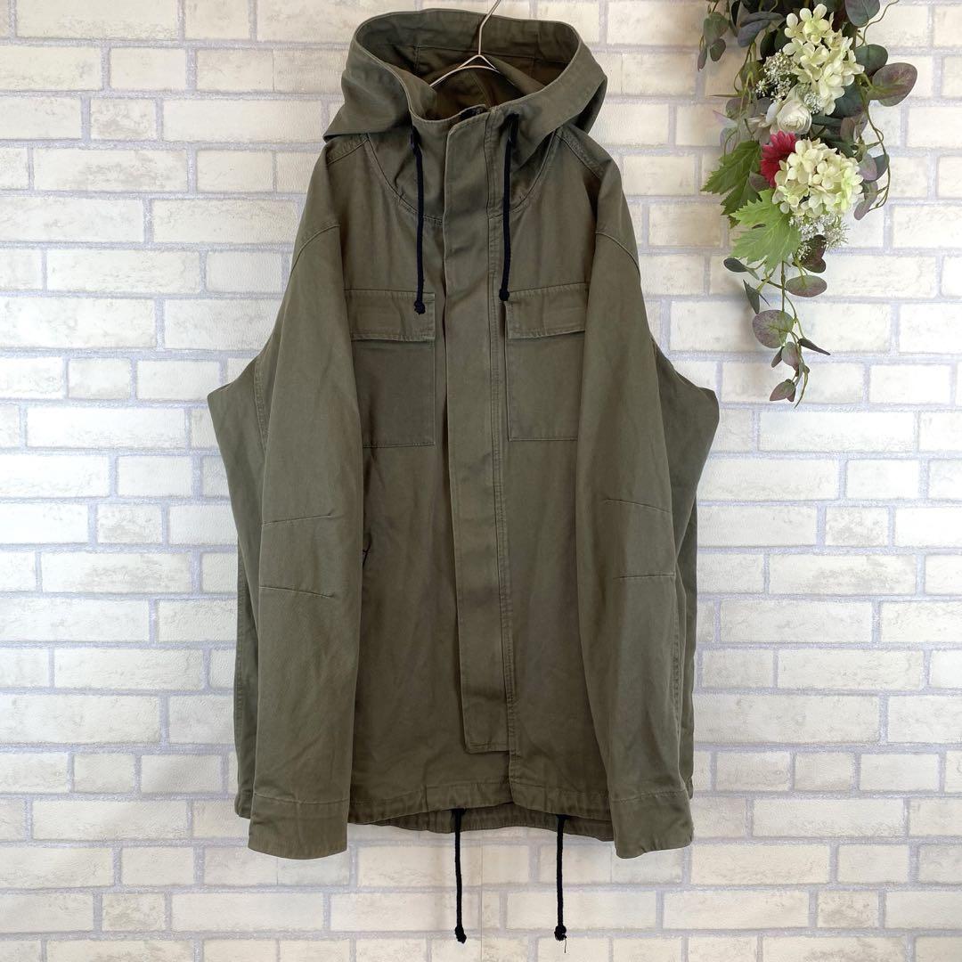 H&M DIVIDED エイチアンドエム オリーブ色 モッズコート メンズ