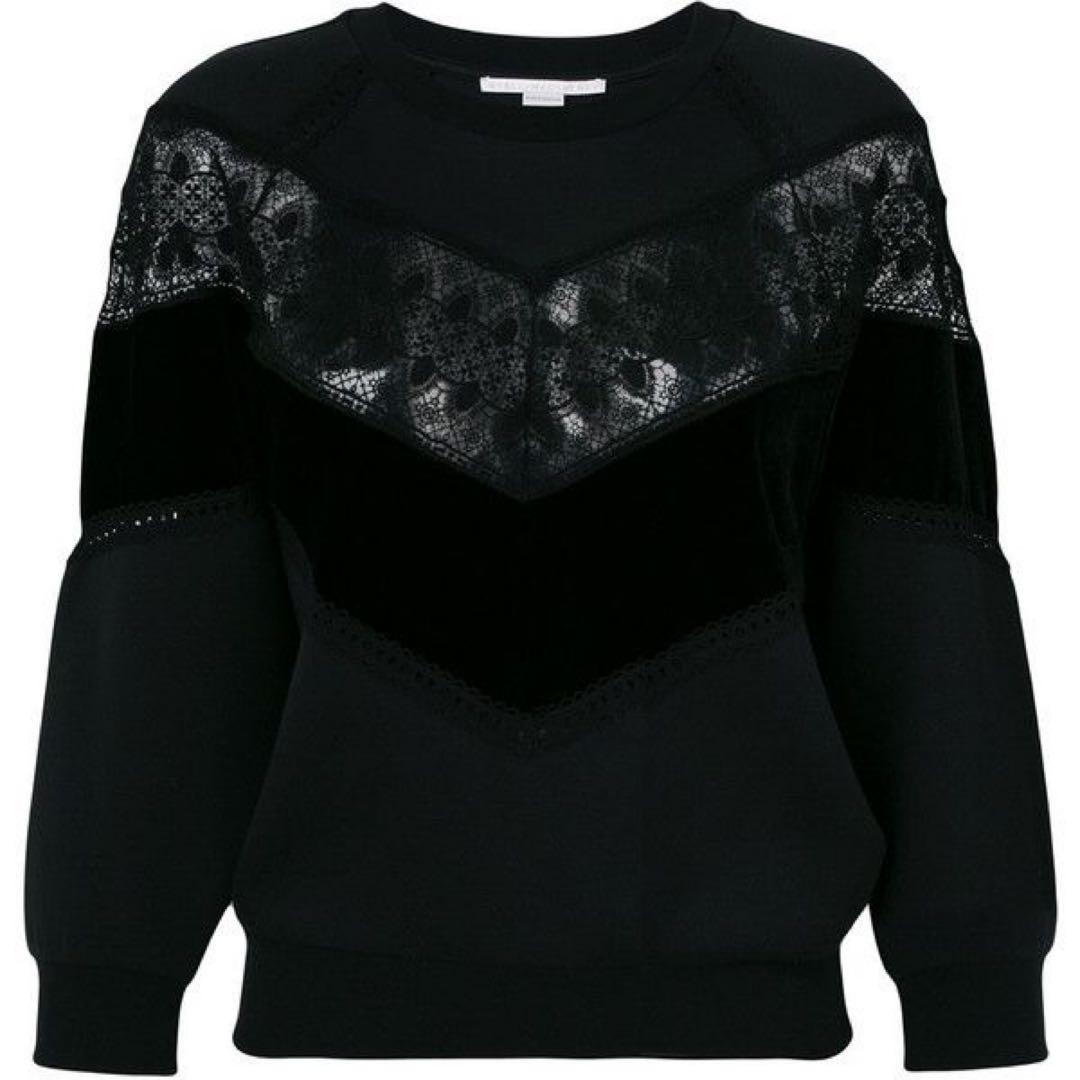 STELLA McCARTNEY レース切替 ベロア プルオーバー