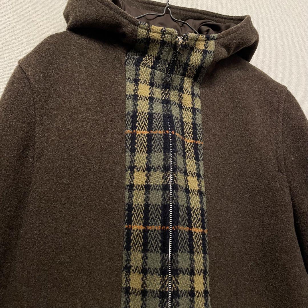 PPFM 日本製 チェック ジップ フード コート