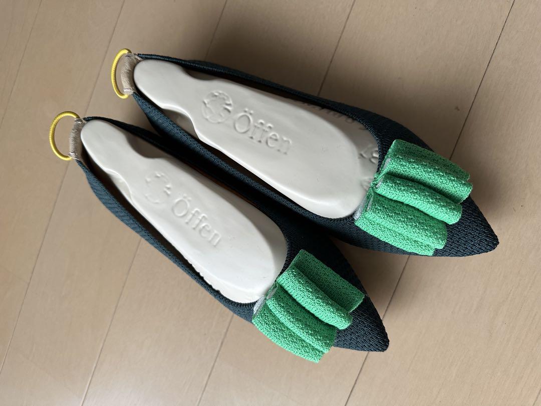 靴 pointed-CURLS / GREEN & LIGHT GREEN