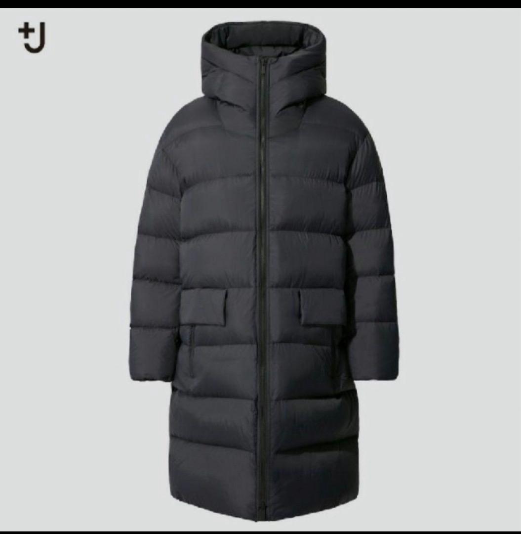極美品✨UNIQLO +J ライトダウンボリュームロングフーデッドコート M 黒