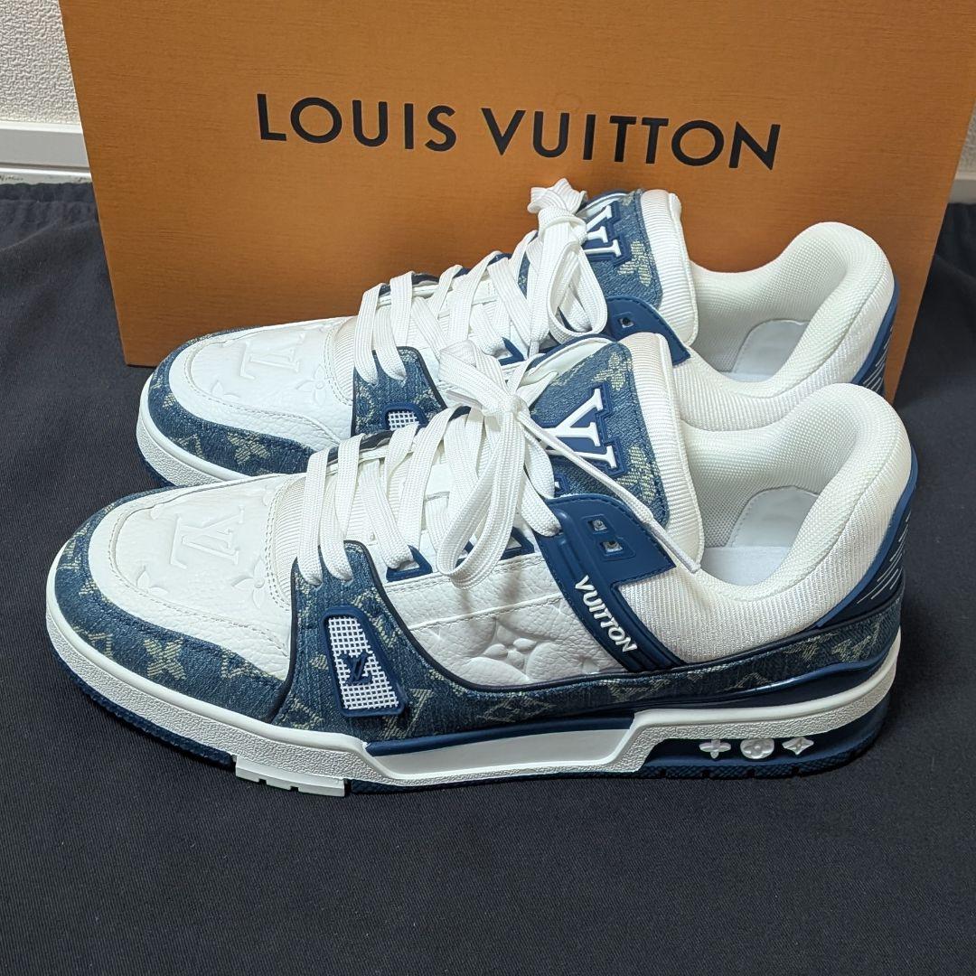 新品 ルイヴィトン スニーカー LVトレイナー・ライン 白×デニム 27.5cm 新品 ルイヴィトン スニーカー LVトレイナー・ライン 白×デニム 27.5cm