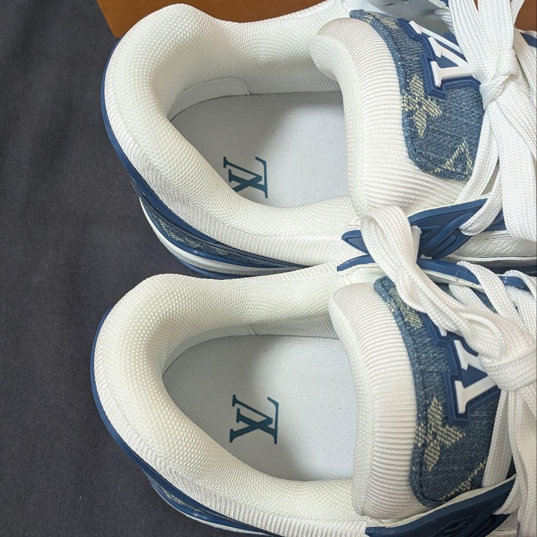 新品 ルイヴィトン スニーカー LVトレイナー・ライン 白×デニム 27.5cm 新品 ルイヴィトン スニーカー LVトレイナー・ライン 白×デニム 27.5cm