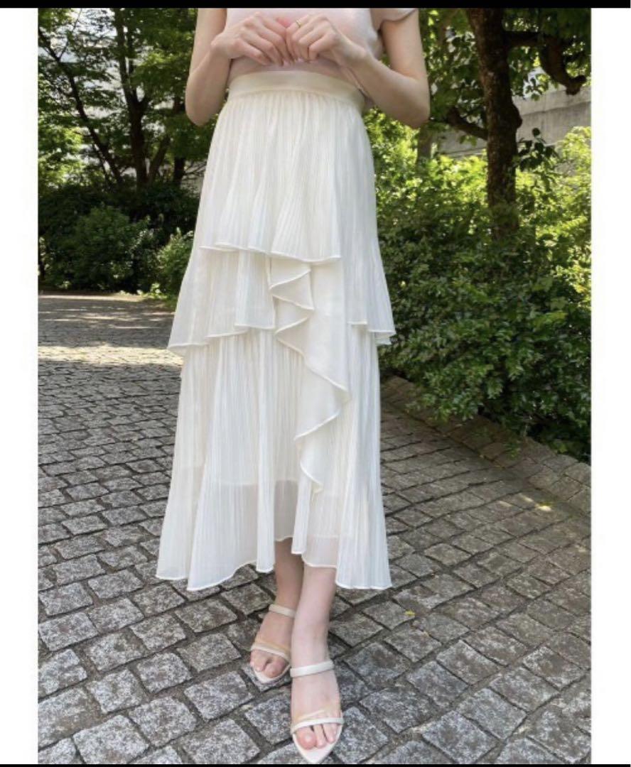 SNIDEL（スナイデル）の「ストレートプリーツティアードスカート