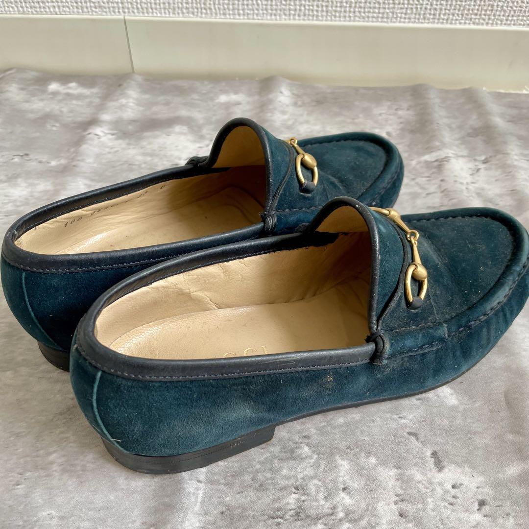 GUCCI ローファー ホースビット ゴールド金具 スエード 37 23.5㎝