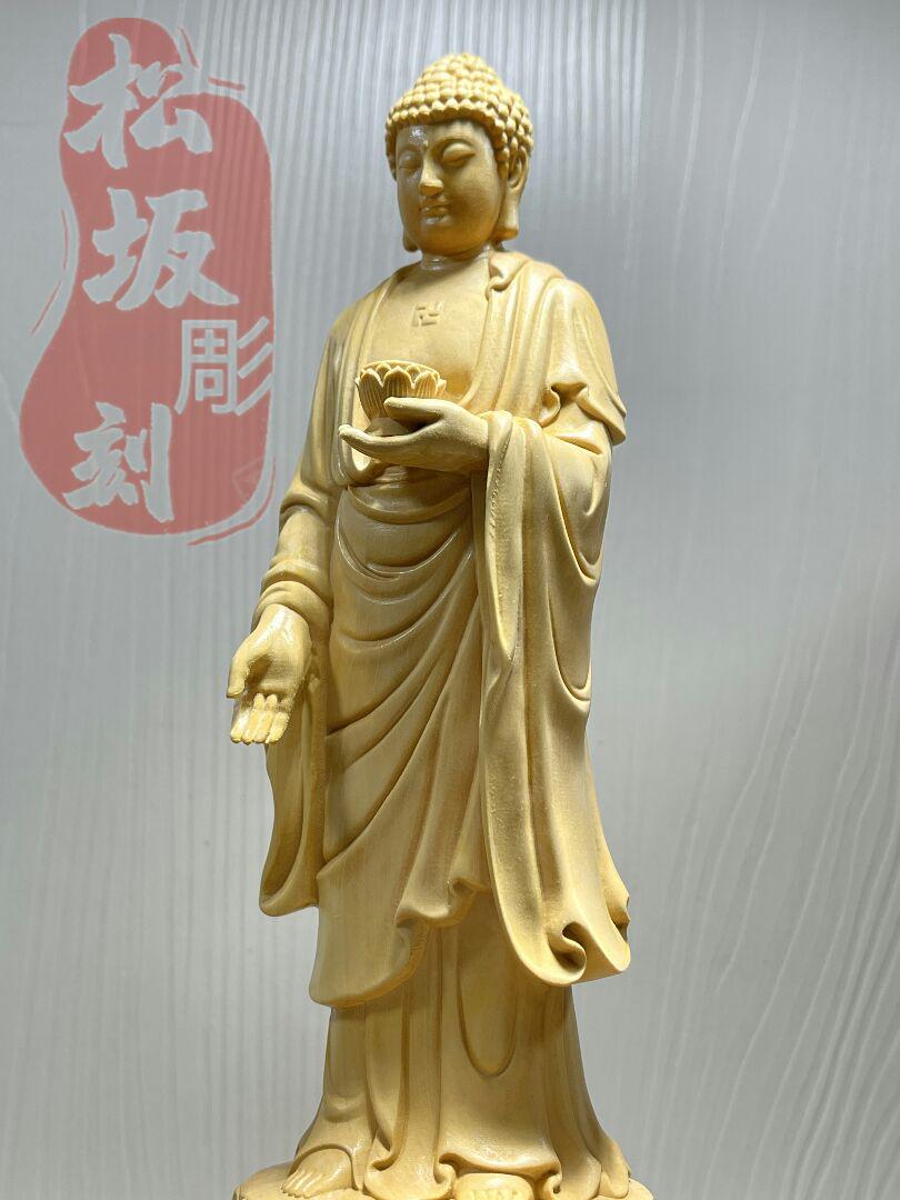 格安セール 極上品 木製仏像 仏教美術品 置物 木工細工 XpmCU-m58560765661 阿弥陀如来 禅意 仏壇仏像 爆買いSALE