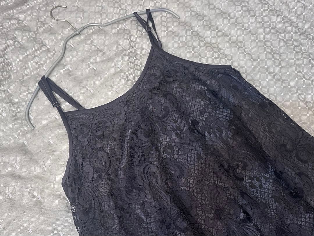 【極美品】ebure　エブール　ダークグレー　レース　ワンピース