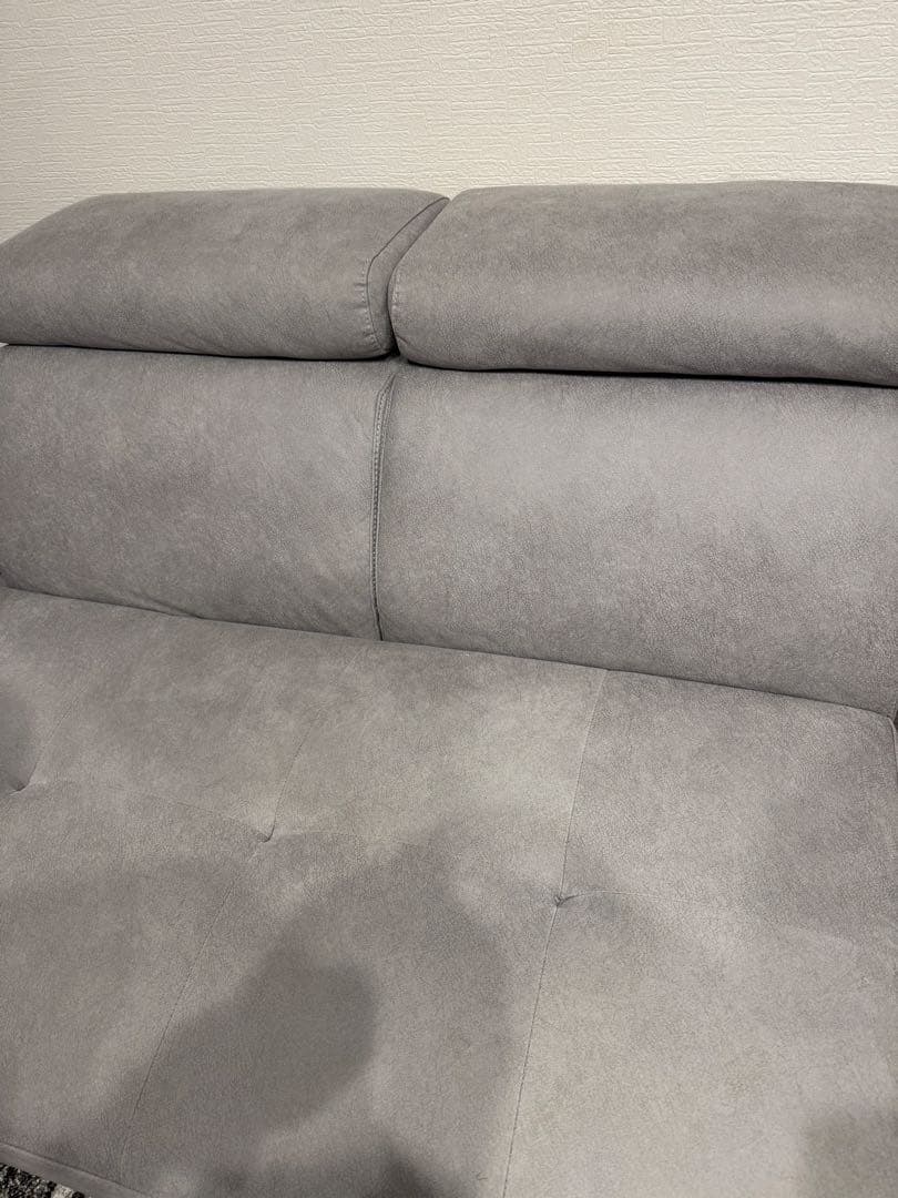 グレー コーナーソファ スエード調 グレー コーナーソファ スエード調