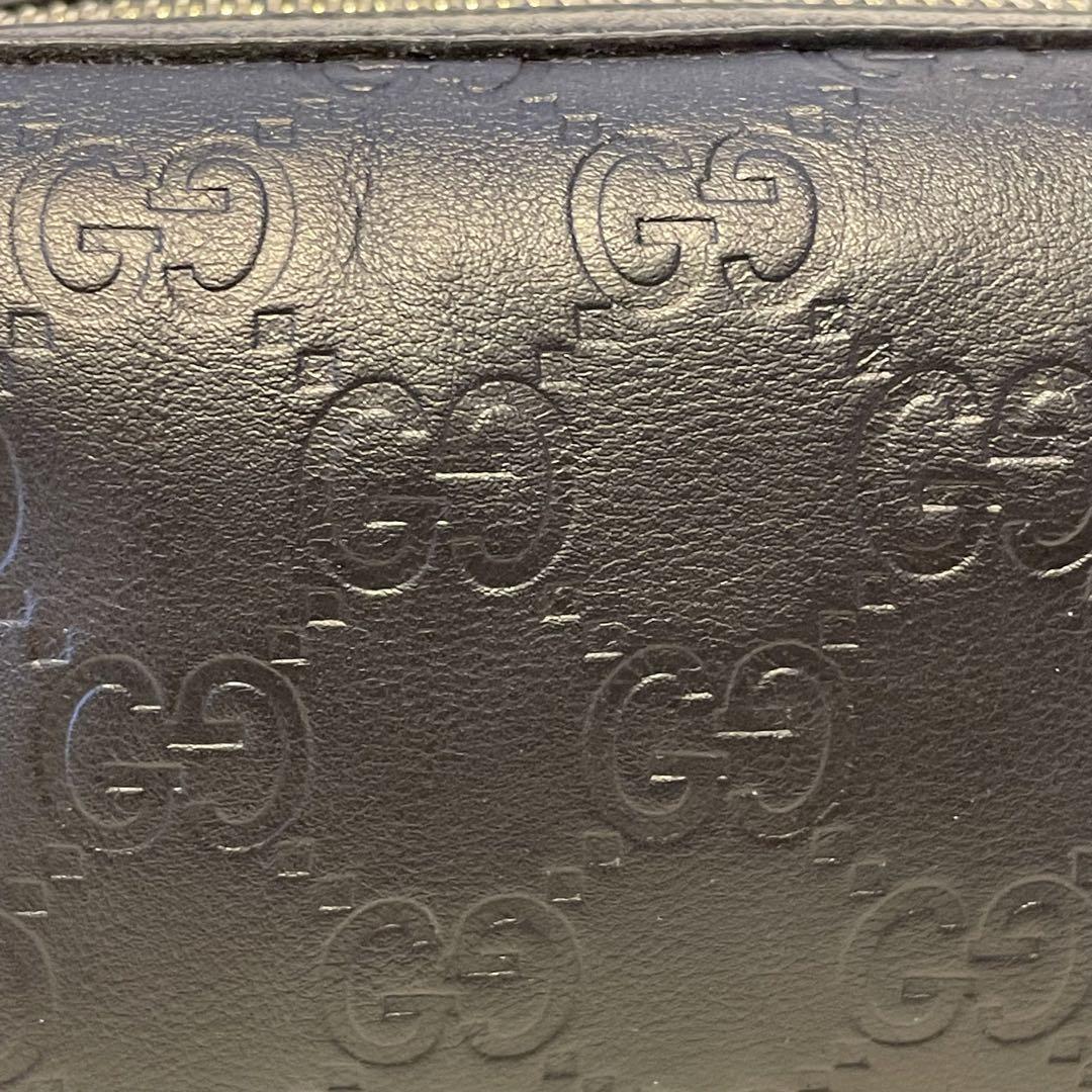 美品✨ GUCCI グッチ コスメポーチ シマ GG柄 ハート 黒 レザー