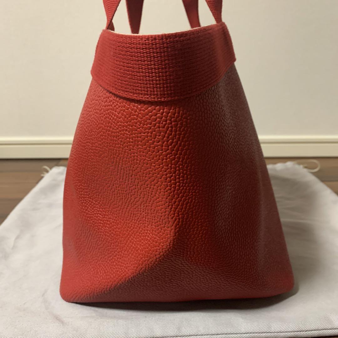 【美品】巾着付き エルベシャプリエ リュクス舟型トートM 赤 レッド パプリカ 画像3